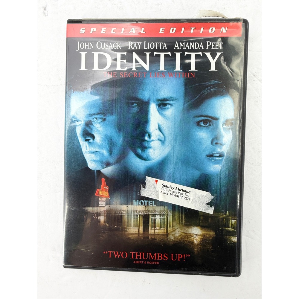Identity DVD Special Edition John Cusack Ray Liotta Psychological Thriller 2003